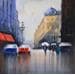 Peinture Rainy Paris par Min Jan | Tableau Figuratif Aquarelle Vues urbaines