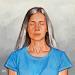 Gemälde Woman in blue 5 von ZIM | Gemälde Figurativ Porträt Gesellschaft Alltagsszenen Acryl