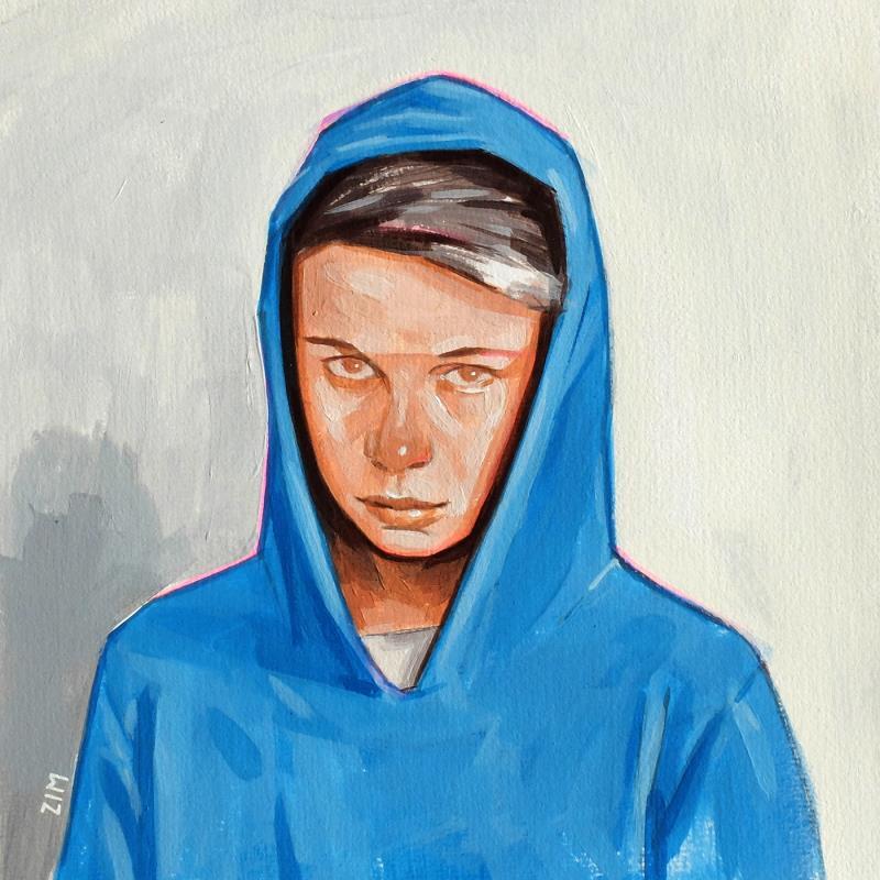 Peinture Woman in blue 7 par ZIM | Tableau Figuratif Portraits Société Scènes de vie Acrylique