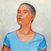 Painting Woman in blue 8 by ZIM | Painting Figurative Portrait Society Life style Acrylic