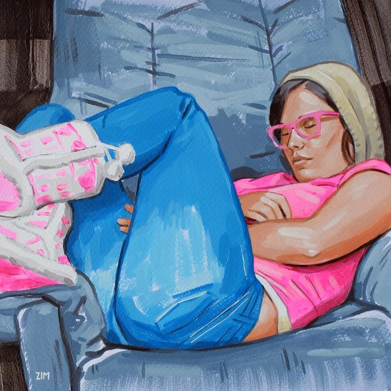 Painting Sleeper in boots by ZIM | Painting Figurative Portrait Society Life style Acrylic