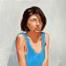 Gemälde Woman in blue 1 von ZIM | Gemälde Figurativ Porträt Gesellschaft Alltagsszenen Acryl