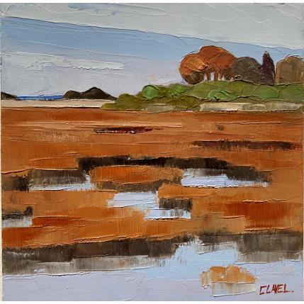 Peinture Au loin la mer par Clavel Pier-Marion | Tableau Impressionnisme Huile Paysages