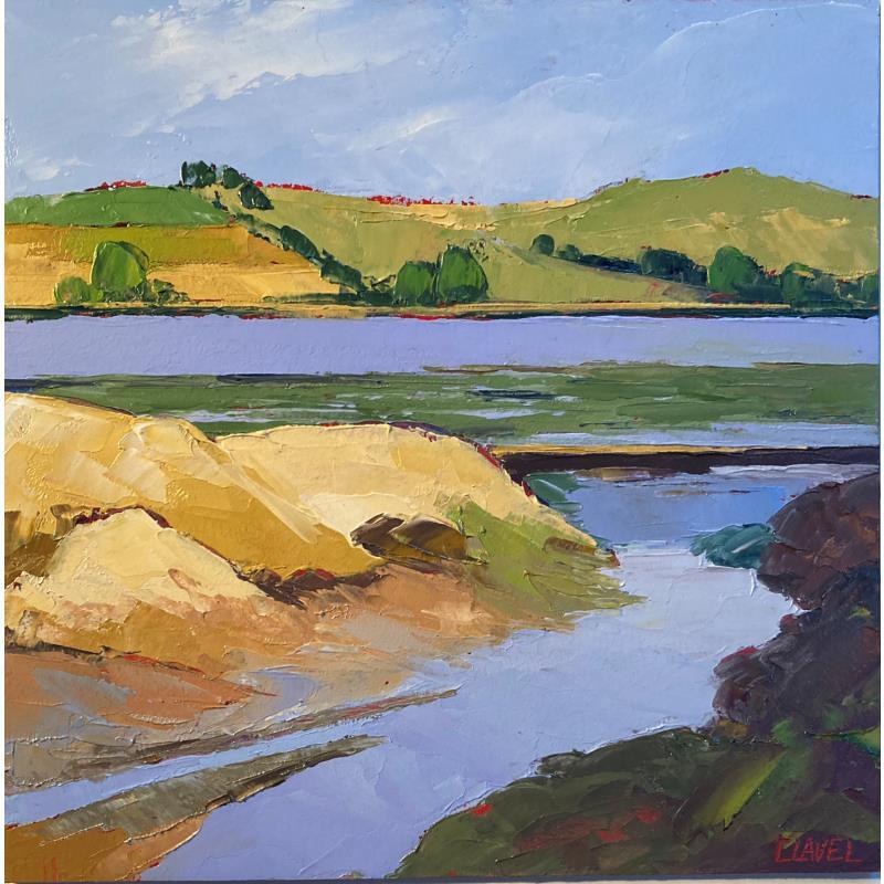 Painting Bord du Rhône  by Clavel Pier-Marion | Painting Impressionism Landscapes Oil