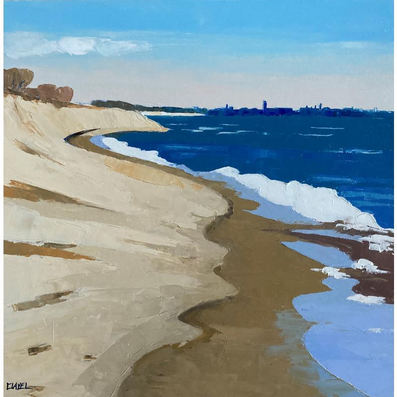 Peinture Matin sur la plage par Clavel Pier-Marion | Tableau Impressionnisme Paysages Huile