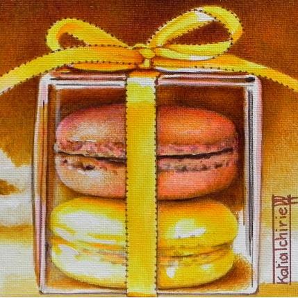 Peinture  Macarons en cadeau! par Tchirieff Katia | Tableau Réalisme Acrylique Natures mortes