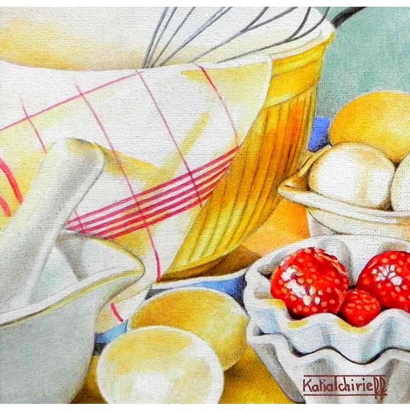 Peinture Préparons un gateau! par Tchirieff Katia | Tableau Réalisme Natures mortes Acrylique