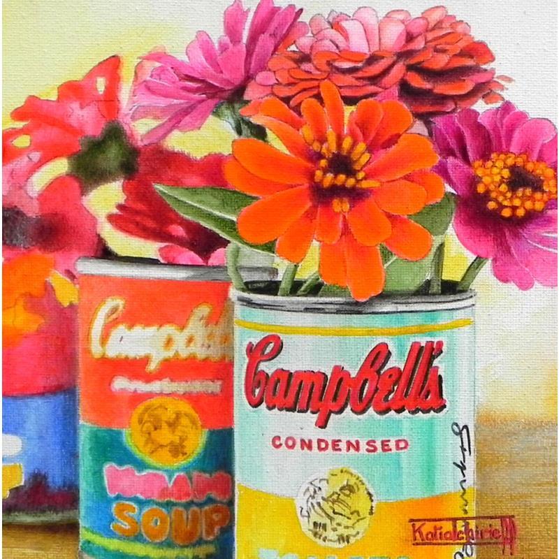 Painting Gag de fleurs! by Tchirieff Katia | Painting Realism Acrylic Pop icons, Still-life
