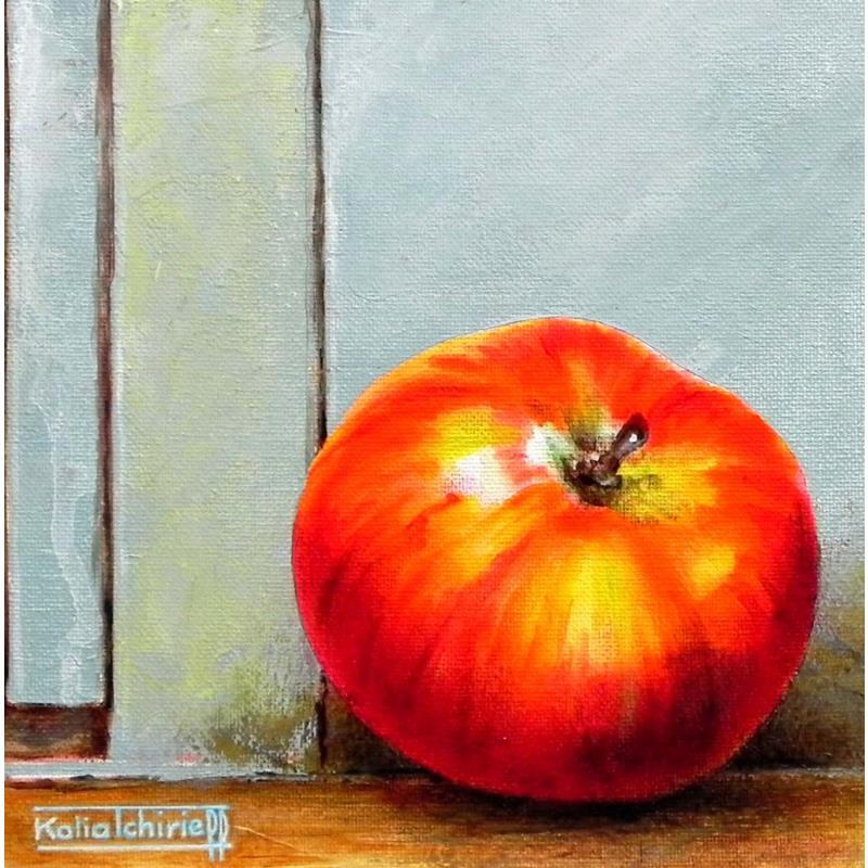 Peinture Une pomme ...seule! par Tchirieff Katia | Tableau Réalisme Natures mortes Acrylique