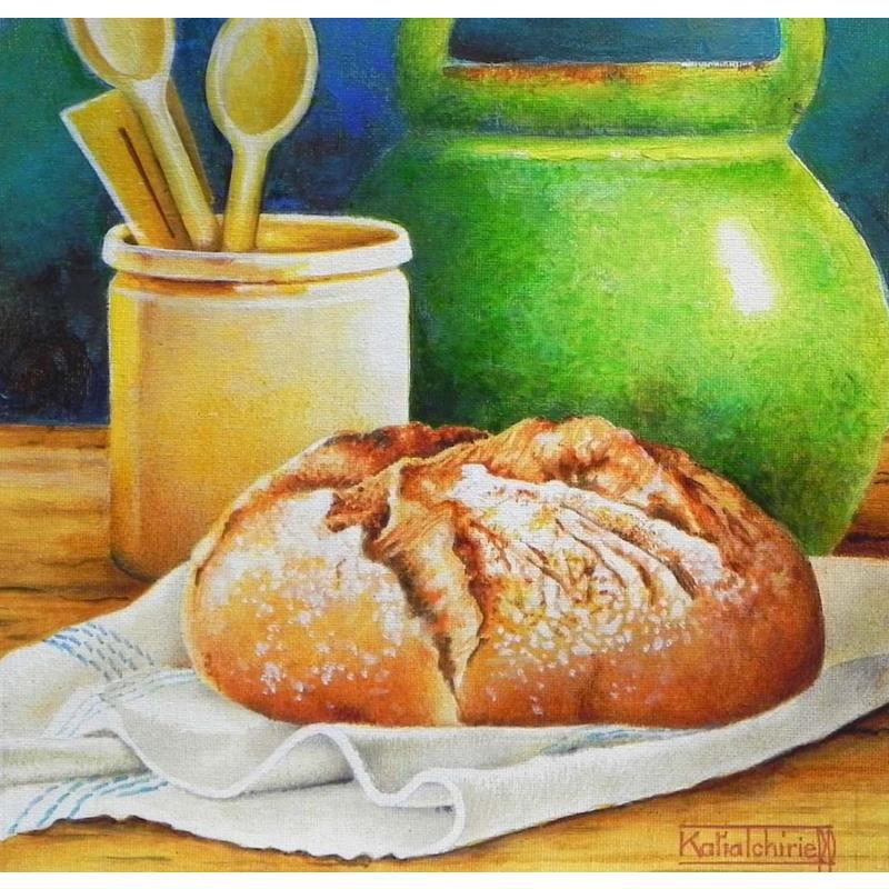 Peinture Un pain de campagne! par Tchirieff Katia | Tableau Réalisme Natures mortes Acrylique