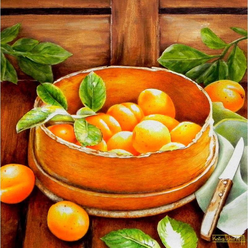 Painting Cueillette au verger by Tchirieff Katia | Painting Realism Acrylic Still-life