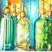 Peinture Bouteilles d'eau de seltz par Tchirieff Katia | Tableau Réalisme Natures mortes Acrylique