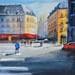 Gemälde Paris, Rue Montmartre von Min Jan | Gemälde Figurativ Urban Aquarell