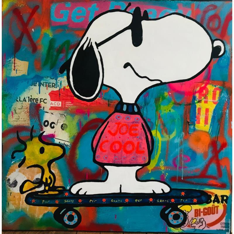 Peinture Snoopy skate par Kikayou | Tableau Pop-art Graffiti Icones Pop