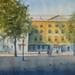 Painting Lange Voorhout Den Haag by Min Jan | Painting Figurative Watercolor Urban