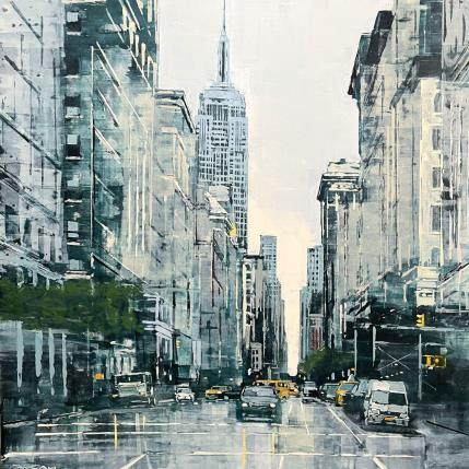 Painting Fifth Avenue by Faveau Adrien | Painting Figurative Oil Urban