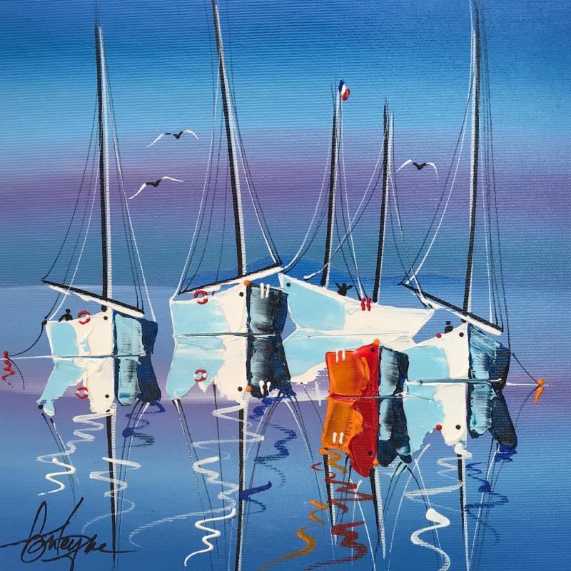 Gemälde La petite barque rouge von Fonteyne David | Gemälde Figurativ Marine Acryl