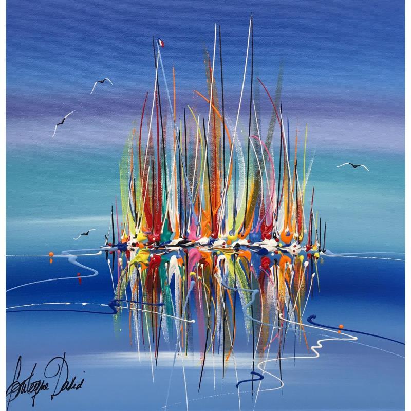 Painting Bateaux et couleurs by Fonteyne David | Painting Abstract Marine Acrylic