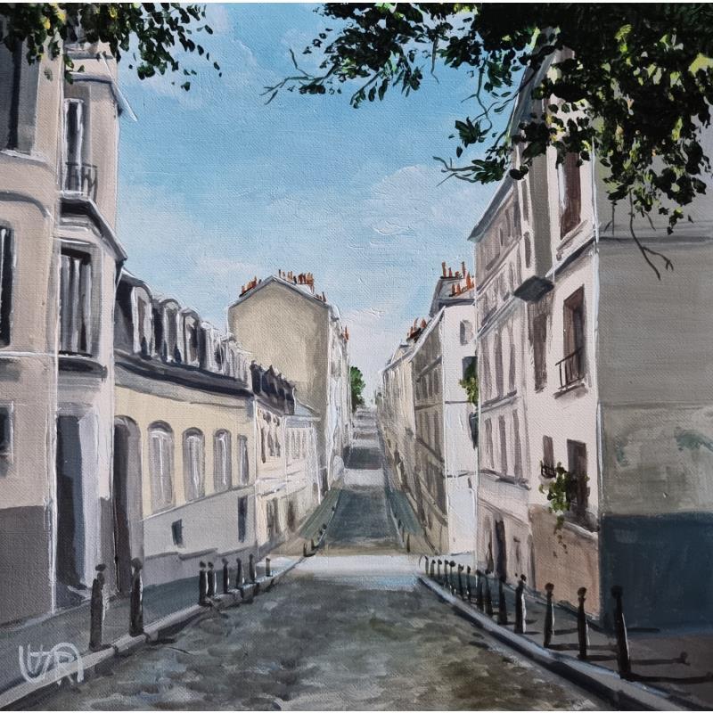 Painting The silence of Paris by Rasa | Painting Figurative Acrylic Urban