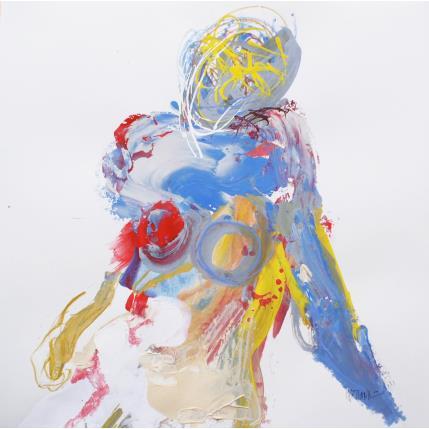 Painting Regard au crépuscule by Cressanne | Painting Raw art Acrylic Nude