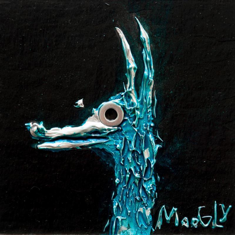 Gemälde Focalisius von Moogly | Gemälde Naive Kunst Tiere Pappe Acryl