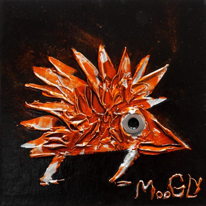 Gemälde Torpillus von Moogly | Gemälde Naive Kunst Acryl, Pappe Tiere