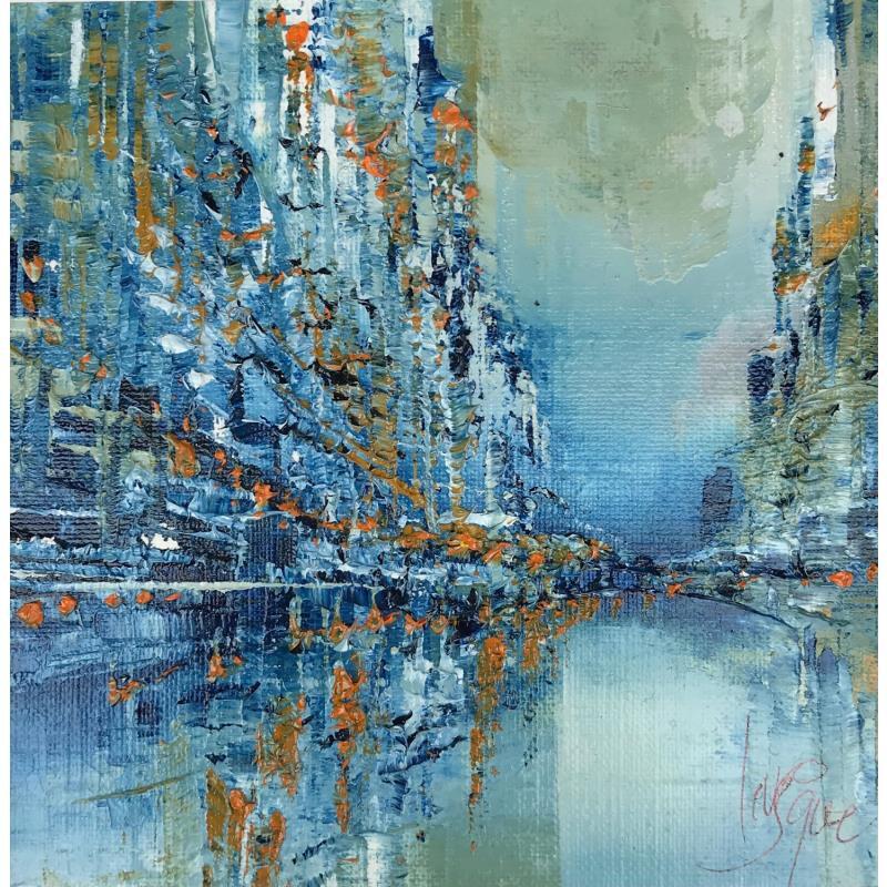 Painting Les promeneurs by Levesque Emmanuelle | Painting Abstract Urban Oil