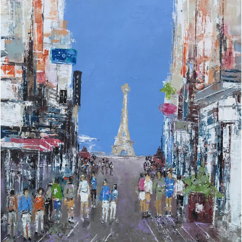 Painting Samedi au Touquet by Dessein Pierre | Painting Figurative Impressionism Urban Life style Architecture Oil