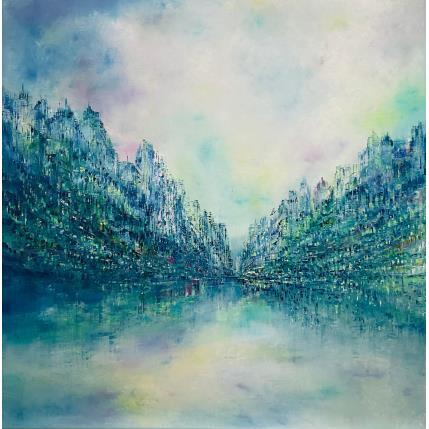 Painting Le pays bleu d'Ariane by Levesque Emmanuelle | Painting Figurative Oil Landscapes, Urban