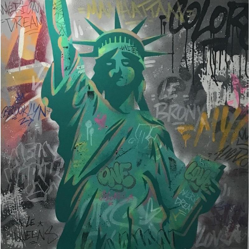 Peinture American dream par Kedarone | Tableau Street Art Graffiti, Posca Icones Pop