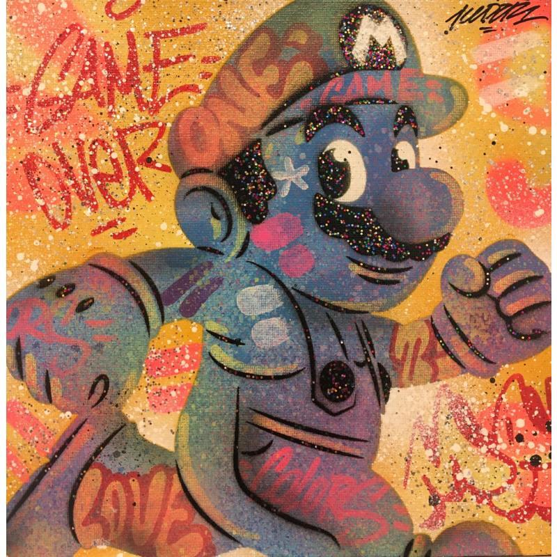 Gemälde Mario von Kedarone | Gemälde Pop-Art Pop-Ikonen Graffiti Posca