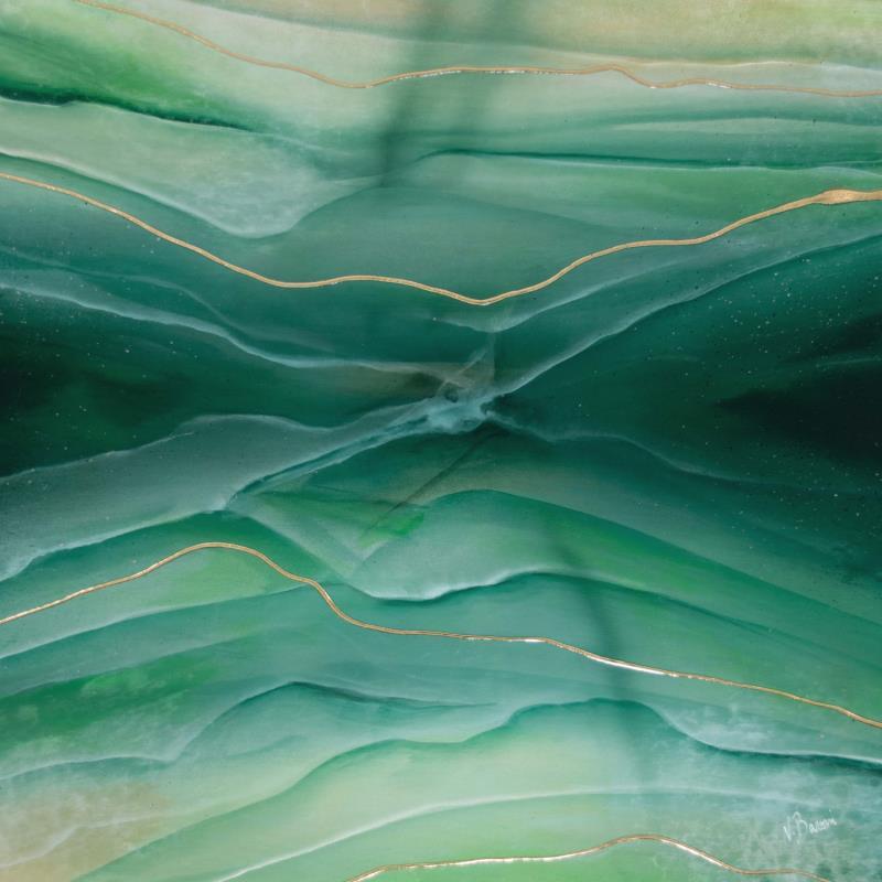 Gemälde Crépuscule végétal von Baroni Victor | Gemälde Abstrakt Minimalistisch Acryl