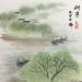 Gemälde Banc de saules / willow banck von Amblard Rui | Gemälde Figurativ Landschaften Marine Alltagsszenen Aquarell