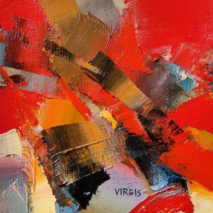 Painting Red evening by Virgis | Painting Abstract Oil Minimalist