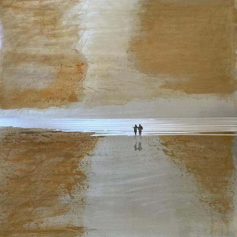 Painting Un soir plage des trois digues by Mahieu Bertrand | Painting Raw art Metal Marine