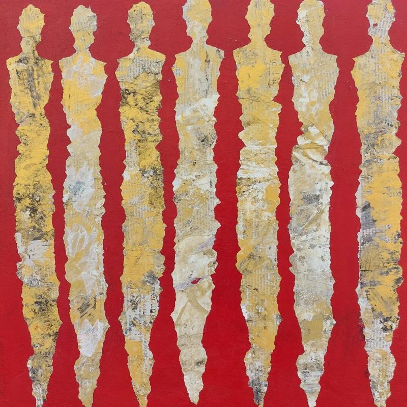 Gemälde Sans titre  von Rocco Sophie | Gemälde Art brut Minimalistisch Öl Acryl Collage Sand
