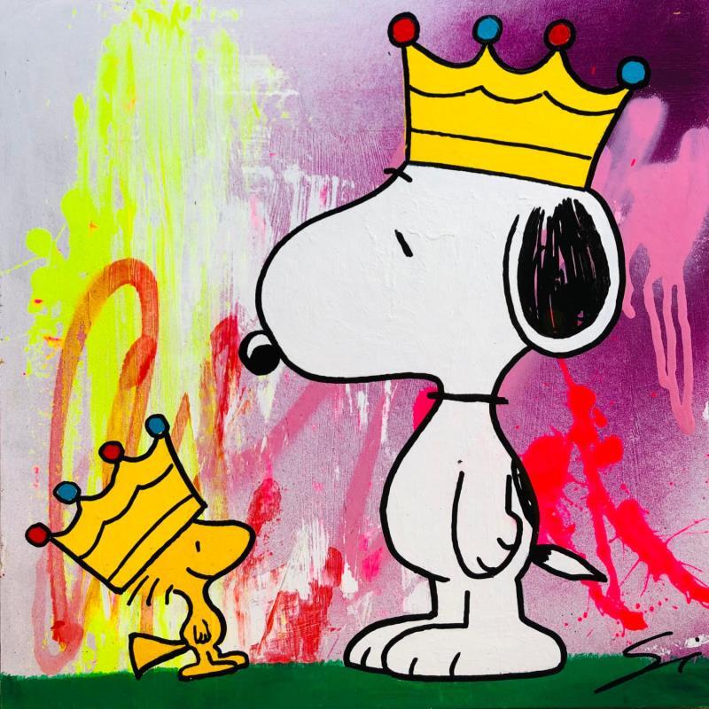 Painting WE ARE KINGS by Mestres Sergi | Painting Pop-art Cardboard, Graffiti Pop icons