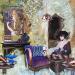 Peinture Violette par Romanelli Karine | Tableau Figuratif Portraits Scènes de vie Collage