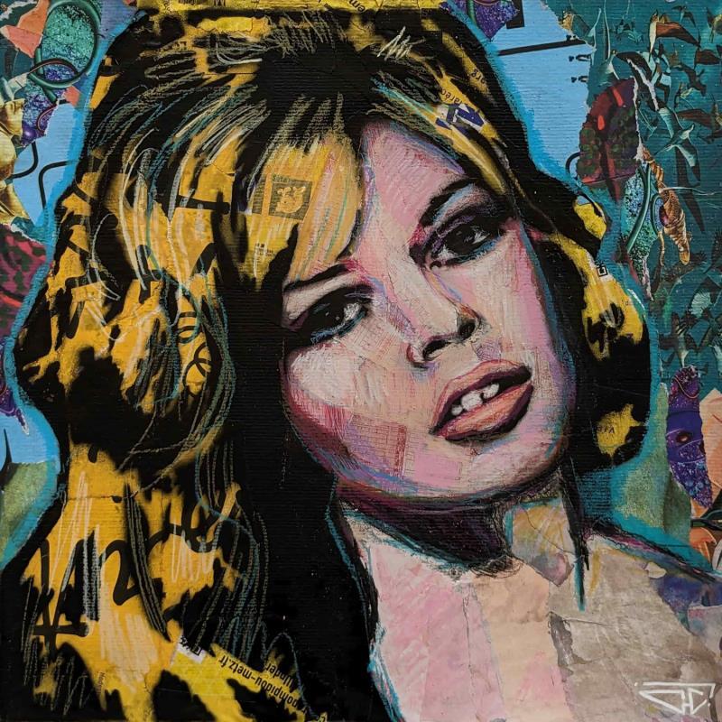 Painting Brigitte Bardot by G. Carta | Painting Pop-art Pop icons Graffiti Acrylic Gluing