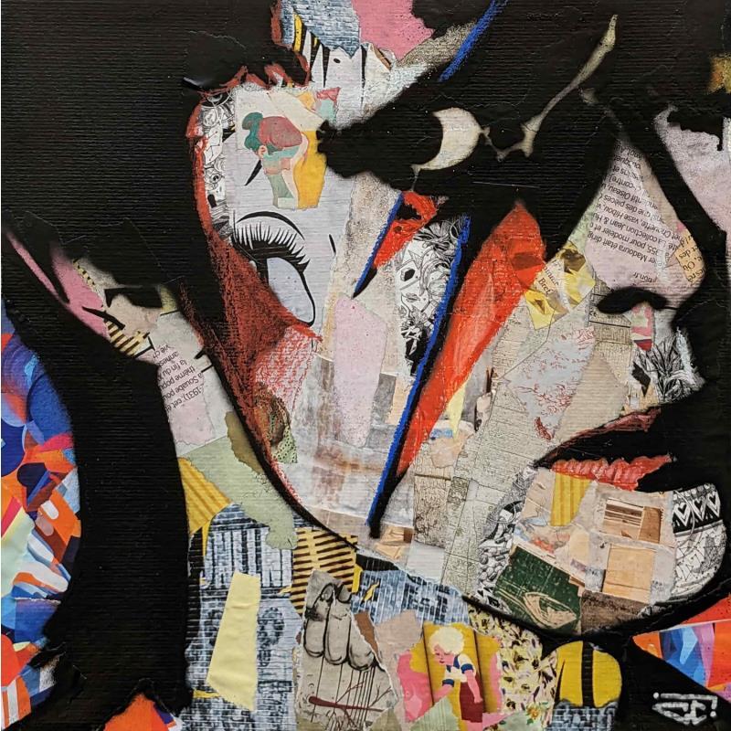 Painting Ziggy Stardust by G. Carta | Painting Pop-art Pop icons Graffiti Acrylic Gluing