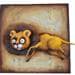 Painting Le lion by Mouis Cathy | Painting Illustrative Mixed Animals
