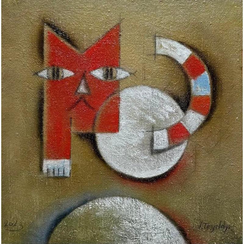 Peinture Red cat par Tryndyk Vasily | Tableau Figuratif Huile