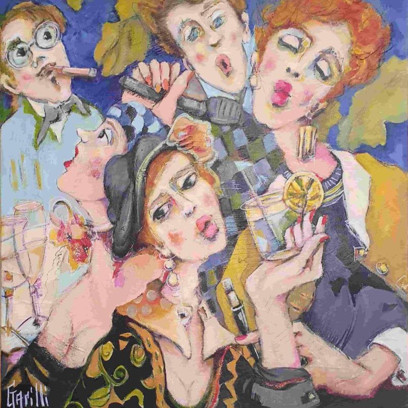 Painting Drink, music and holiday by Garilli Nicole | Painting Figurative Life style Acrylic