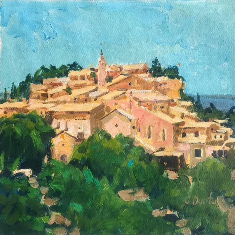 Painting Village perché en Provence  by Dontu Grigore | Painting Figurative Oil Urban