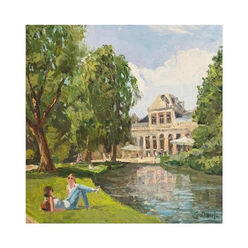 Gemälde Le parc en été von Dontu Grigore | Gemälde Figurativ Urban Öl