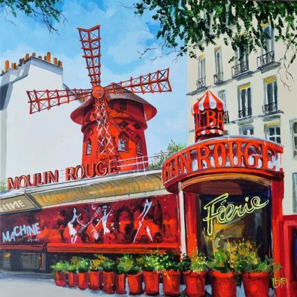 Peinture Moulin rouge par Rasa | Tableau Figuratif Architecture