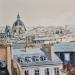 Gemälde Early morning over paris von Rasa | Gemälde Figurativ Architektur Acryl