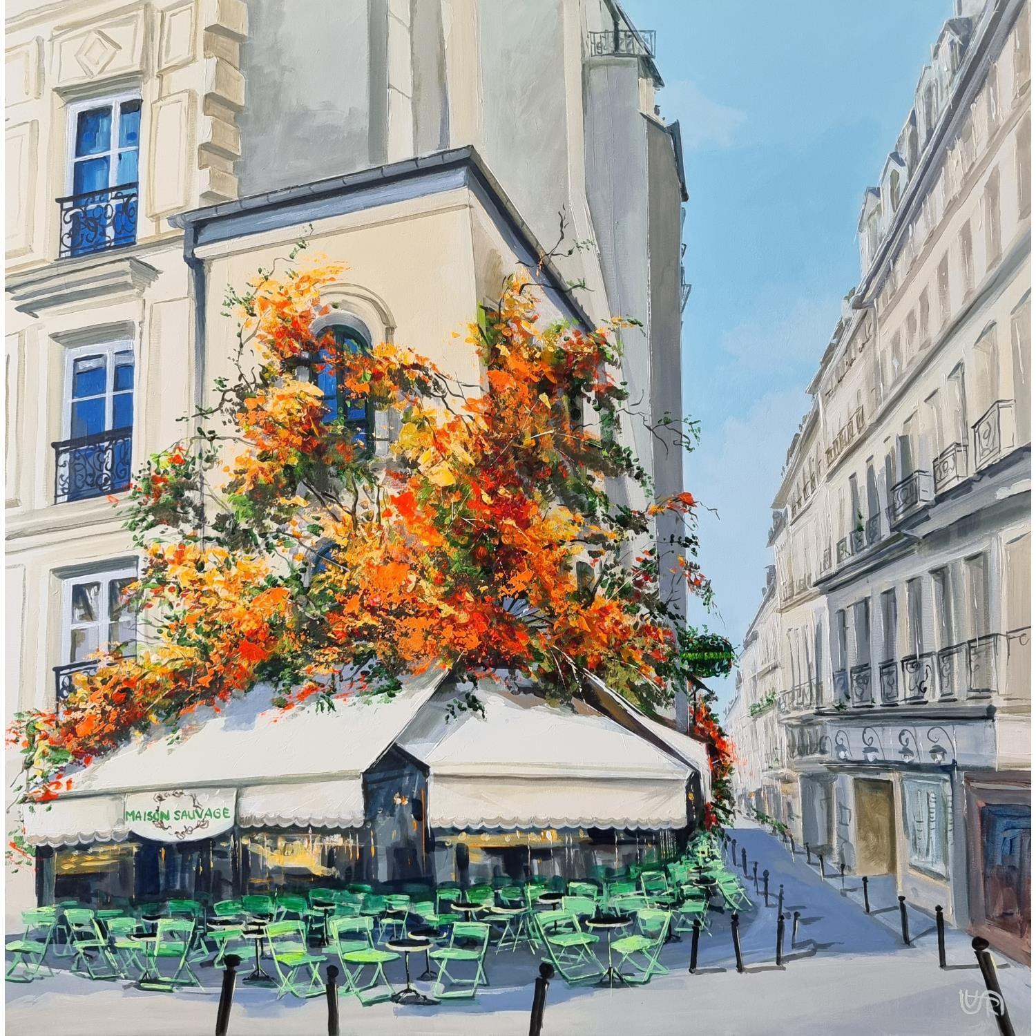 Painting Cafe Maison Sauvage saint germain de pres by Rasa Carré d'artistes Painting Cafe Maison Sauvage saint germain de pres by Rasa Carré d'artistes