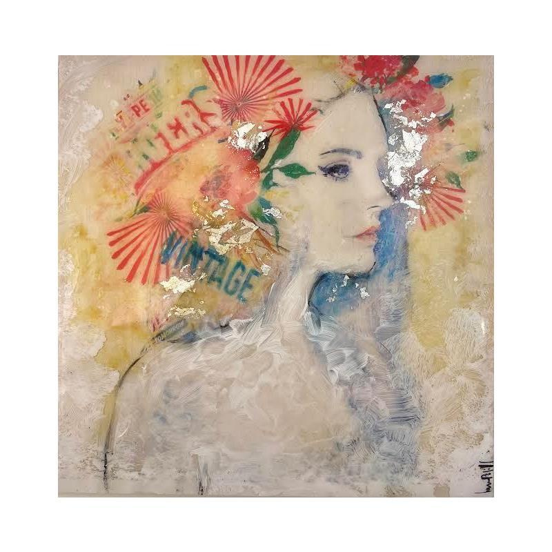 Painting Influencia by Bofill Laura | Painting Figurative Portrait Wood Acrylic