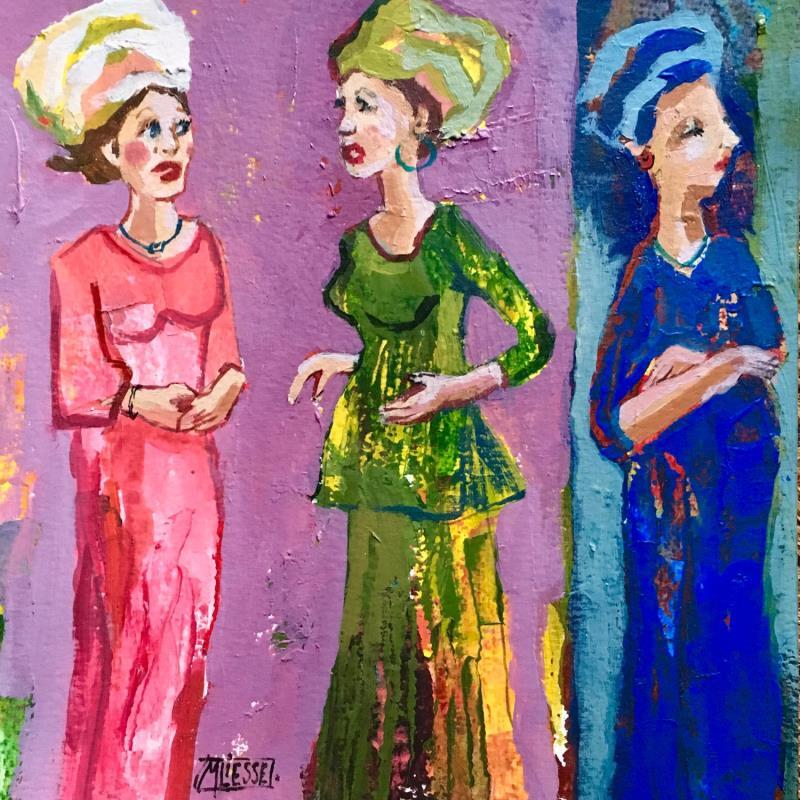 Painting Les causeuses by Bertre Flandrin Marie-Liesse | Painting Figurative Acrylic Life style, Pop icons